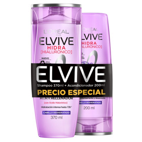 Imagen de ELVIVE SHAMPOO HIALURÓNICO + ACONDICIONADOR PACK (370 +200 ml)