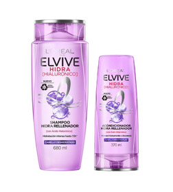 Imagen de ELVIVE SHAMPOO HIALURÓNICO + ACONDICIONADOR PACK 680 + 370 ml