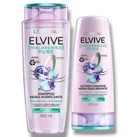 Imagen de ELVIVE SHAMPOO HIALURÓNICO PURE + ACONDICIONADOR PACK 680 + 370 ml
