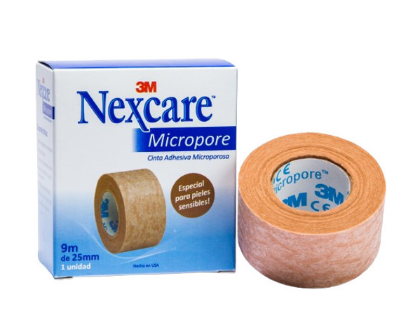Imagen de 3M NEXCARE MICROPORE CINTA LEUCO COLOR PIEL 2,5 cm x 9,1 mts.